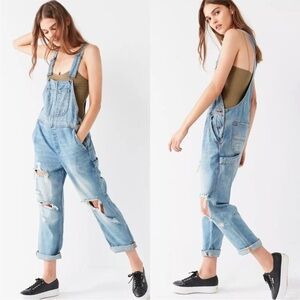 BDG Urban Outfitters Ryder Boyfriend Overall Light Wash Vintage Slash Size S